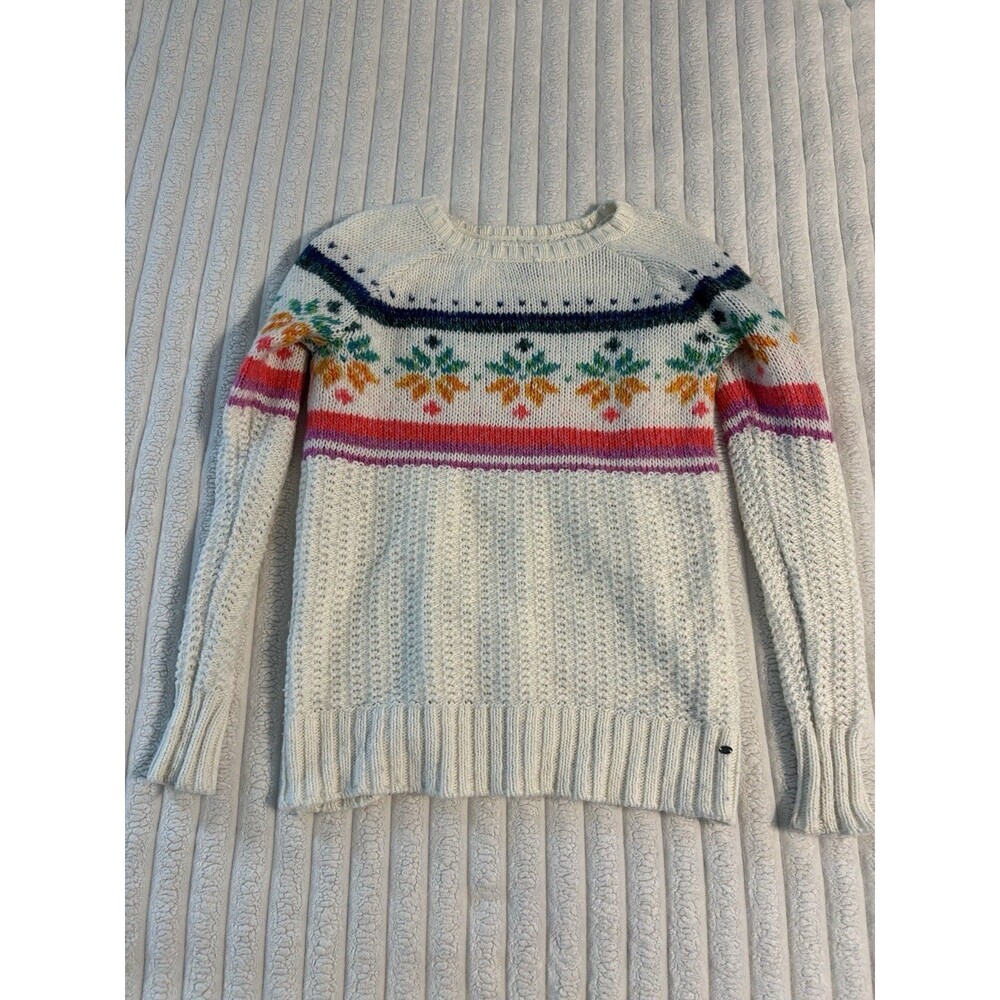 American Eagle Jeggings Fair Isle Snowflake Sweater Womens XS rainbow white